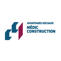 A logo of the company avantages sociaux médic construction