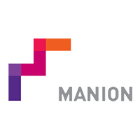 A logo of manion