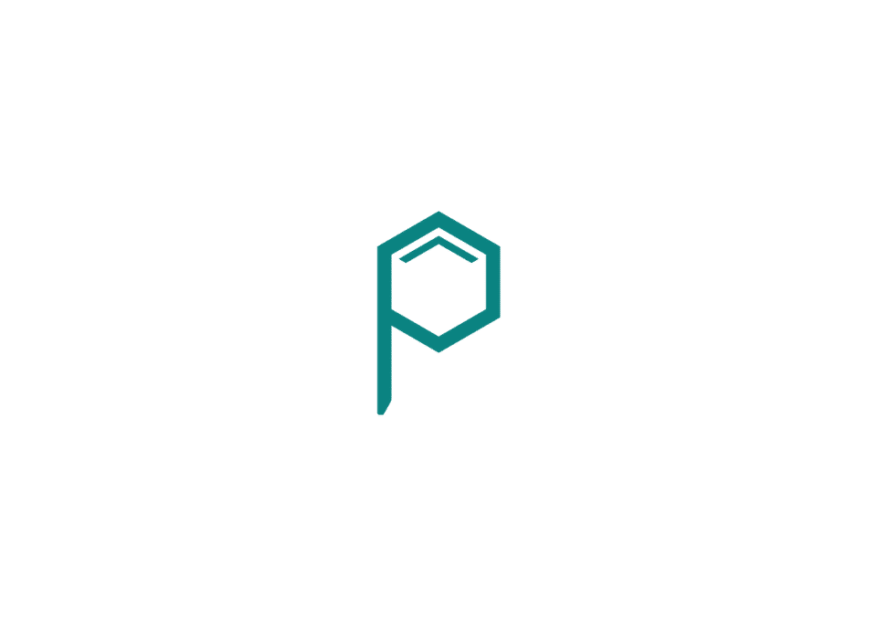 A green background with the letter p in it.